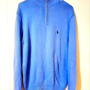 POLO RALPH LAUREN TURTLENECK SWEATER. MENS Sz:M 1/4 ZIP UP 100% COTTON